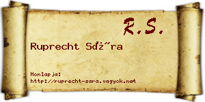Ruprecht Sára névjegykártya