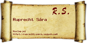 Ruprecht Sára névjegykártya